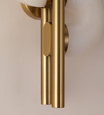 Aurelia Alabaster Wall Sconce in Brushed Gold, Dual Disc LED Light