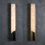 Aurelia Vein Alabaster Wall Sconce in Brass Frame