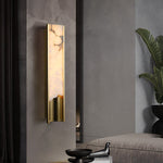 Aurelia Vein Alabaster Wall Sconce in Brass Frame