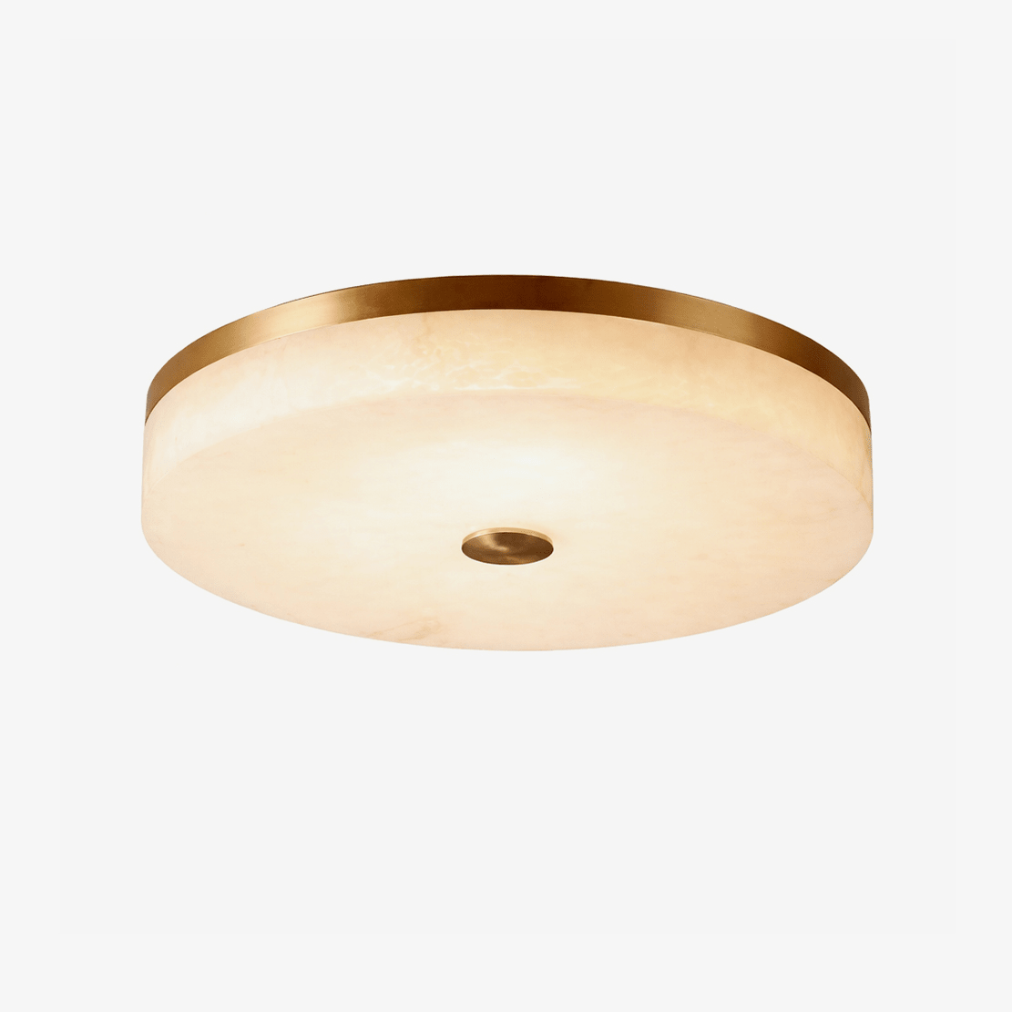 Aurelia Flush Mount Ceiling Light in Alabaster and Brass