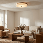 Aurelia Flush Mount Ceiling Light in Alabaster and Brass