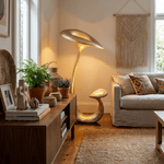 Aurelia Bloom Sculptural Floor Lamp with Gold Finish, Modern Art Deco Lighting