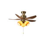 Aurelia Blossom Ceiling Fan Light with Wood Blades and Glass Shades