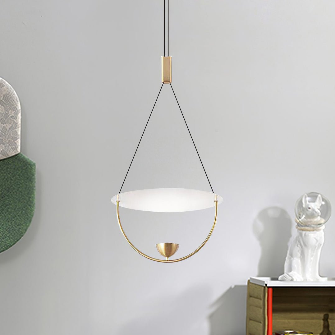 Aurelia Disc Pendant Light – Modern Brass LED Ceiling Lamp