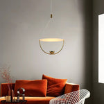 Aurelia Disc Pendant Light – Modern Brass LED Ceiling Lamp