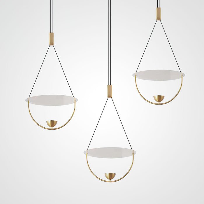 Aurelia Disc Pendant Light – Modern Brass LED Ceiling Lamp