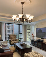 Aurelia Fleur Modern Glass Chandelier for Dining Room and Living Room