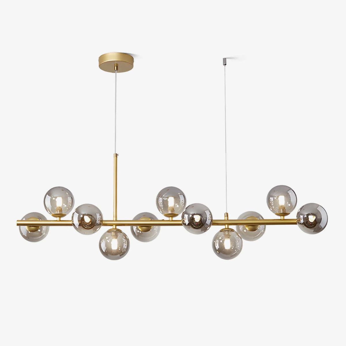 Aurelia Globe Chandelier – Modern Glass & Gold Pendant Light for Dining Room