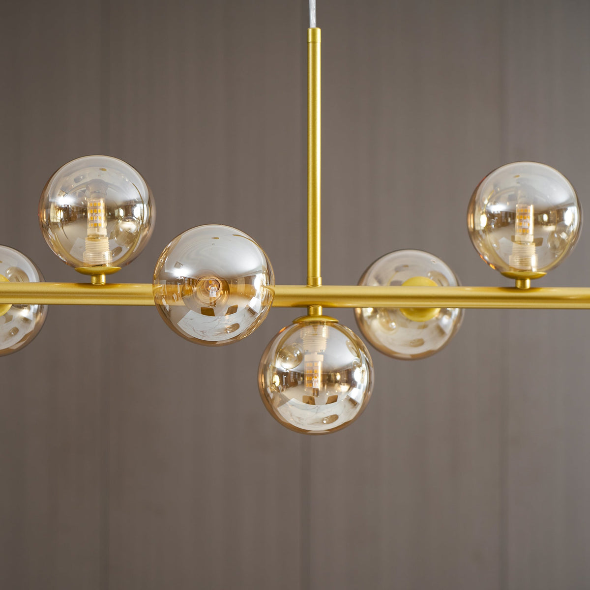 Aurelia Globe Chandelier – Modern Glass & Gold Pendant Light for Dining Room