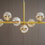 Aurelia Globe Chandelier – Modern Glass & Gold Pendant Light for Dining Room