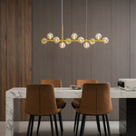 Aurelia Globe Chandelier – Modern Glass & Gold Pendant Light for Dining Room