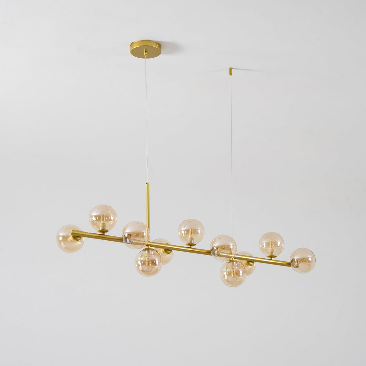 Aurelia Globe Chandelier – Modern Glass & Gold Pendant Light for Dining Room