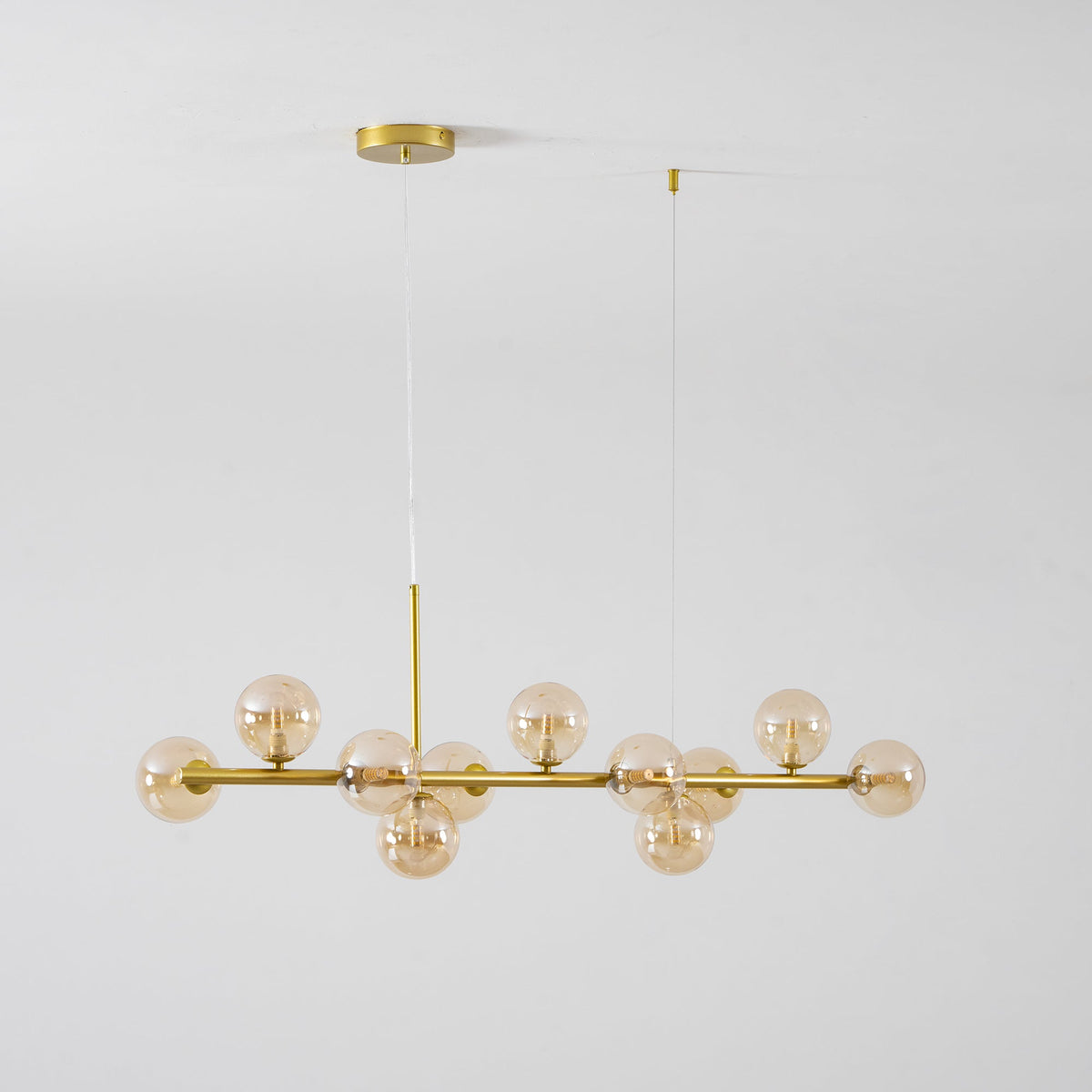 Aurelia Globe Chandelier – Modern Glass & Gold Pendant Light for Dining Room