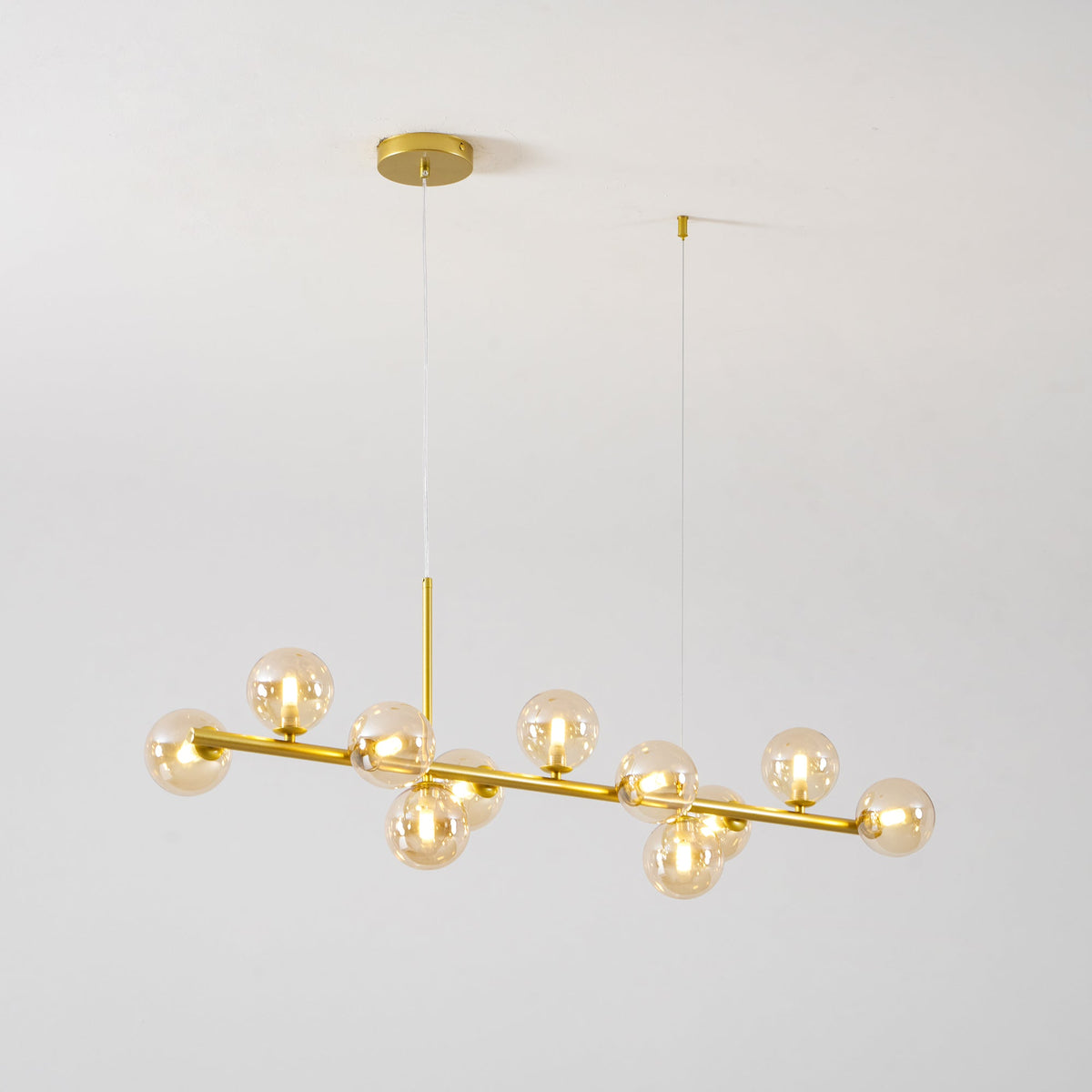 Aurelia Globe Chandelier – Modern Glass & Gold Pendant Light for Dining Room
