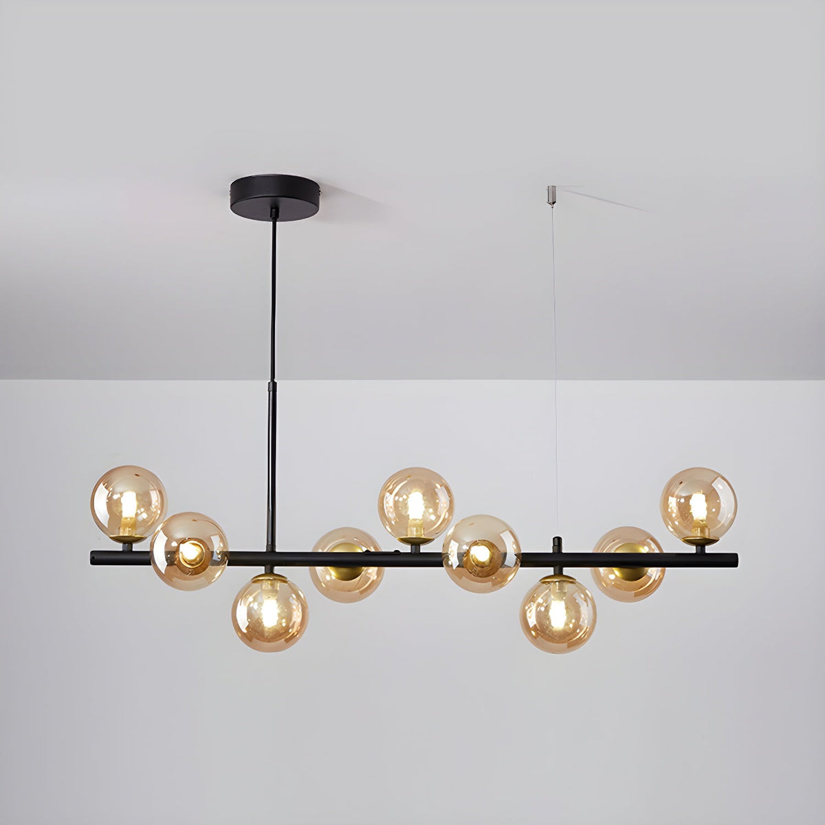 Aurelia Globe Chandelier – Modern Glass & Gold Pendant Light for Dining Room