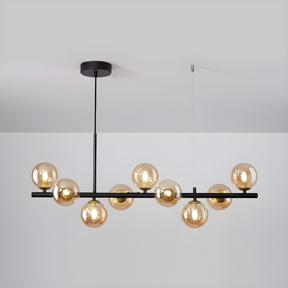 Aurelia Globe Chandelier – Modern Glass & Gold Pendant Light for Dining Room