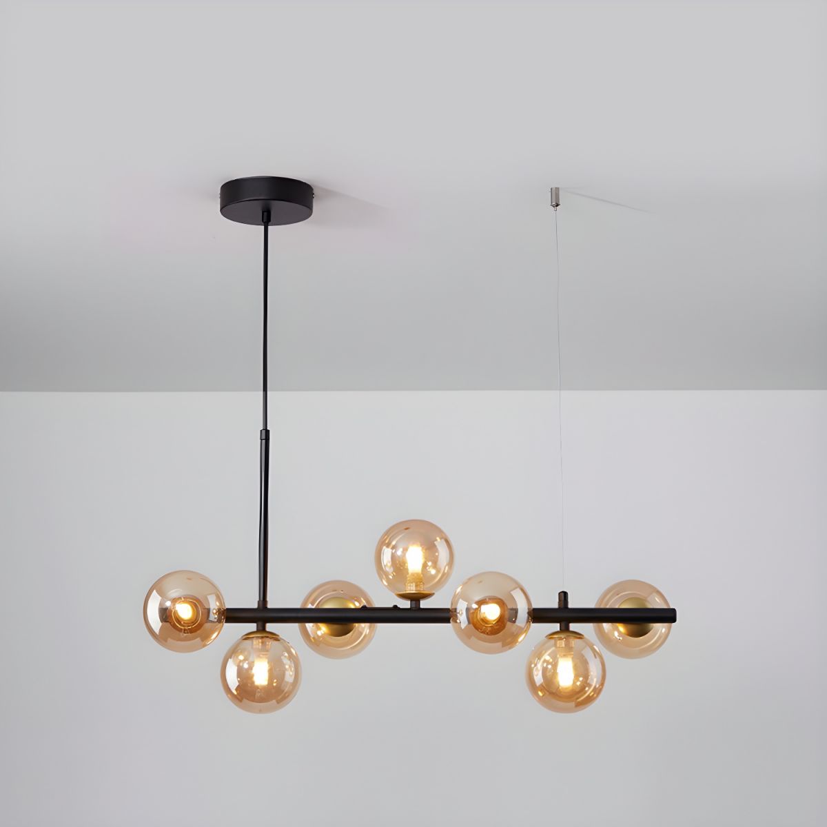 Aurelia Globe Chandelier – Modern Glass & Gold Pendant Light for Dining Room