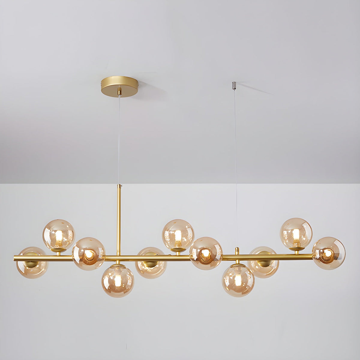Aurelia Globe Chandelier – Modern Glass & Gold Pendant Light for Dining Room