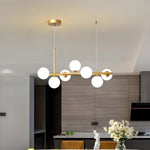 Aurelia Globe Chandelier – Modern Glass & Gold Pendant Light for Dining Room