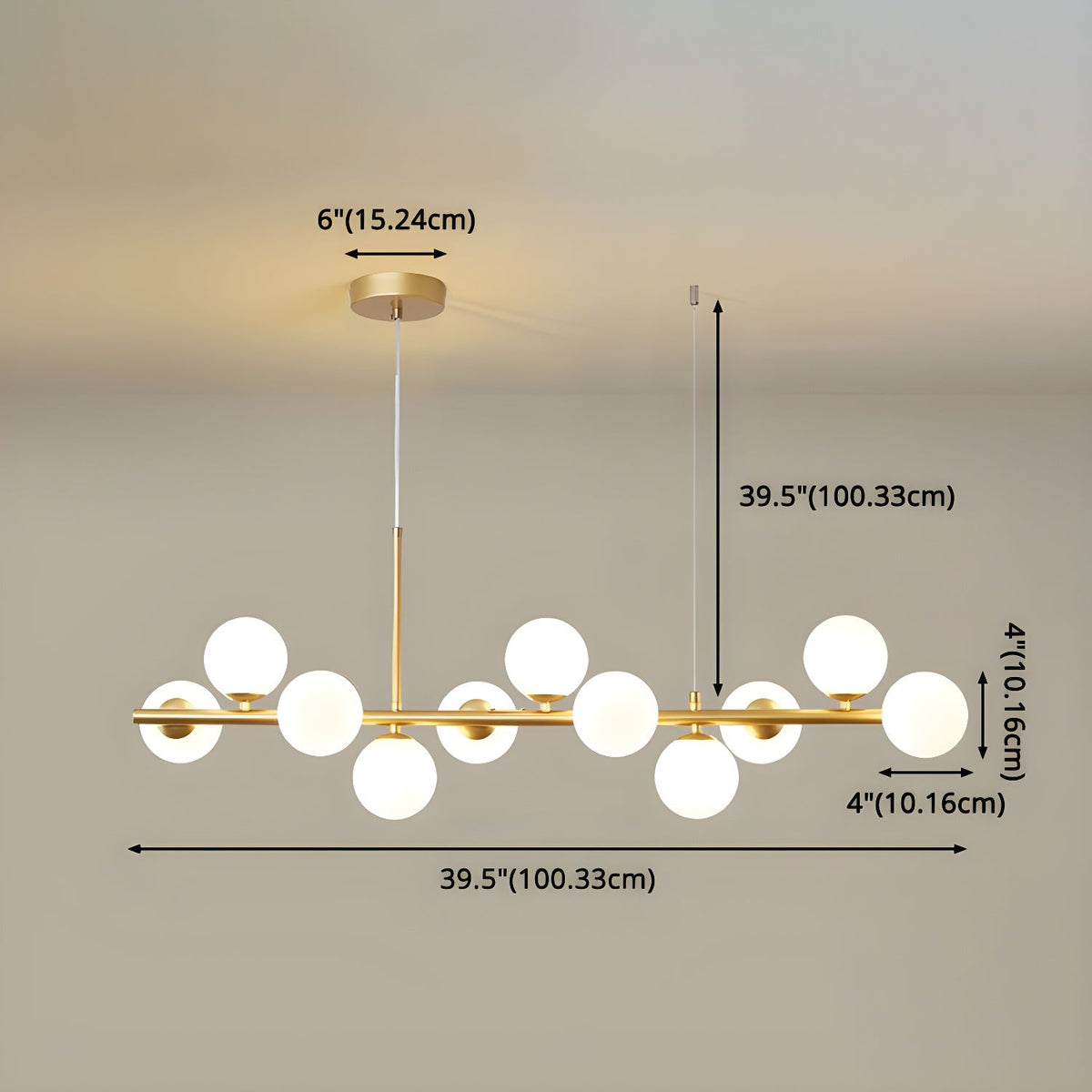 Aurelia Globe Chandelier – Modern Glass & Gold Pendant Light for Dining Room