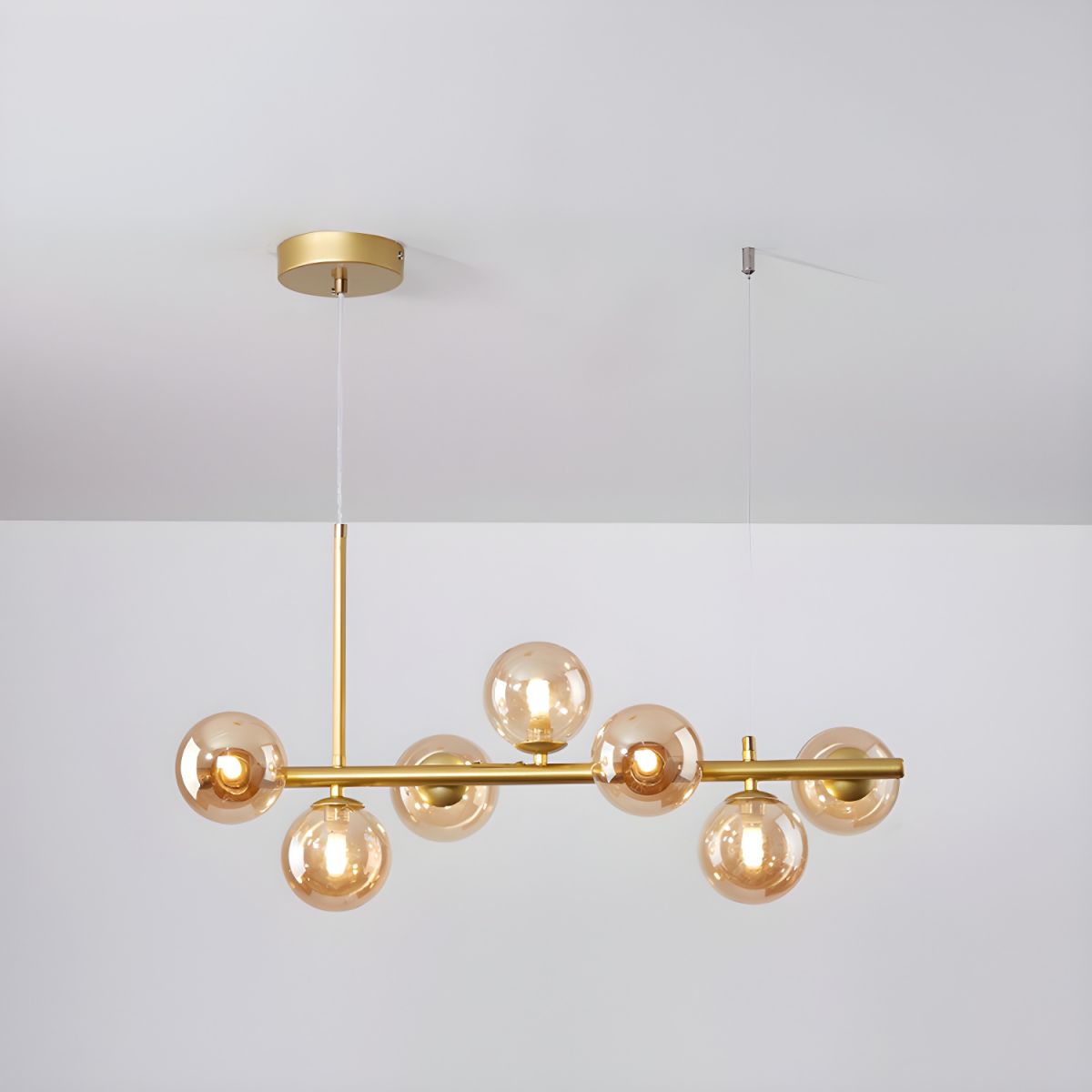 Aurelia Globe Chandelier – Modern Glass & Gold Pendant Light for Dining Room
