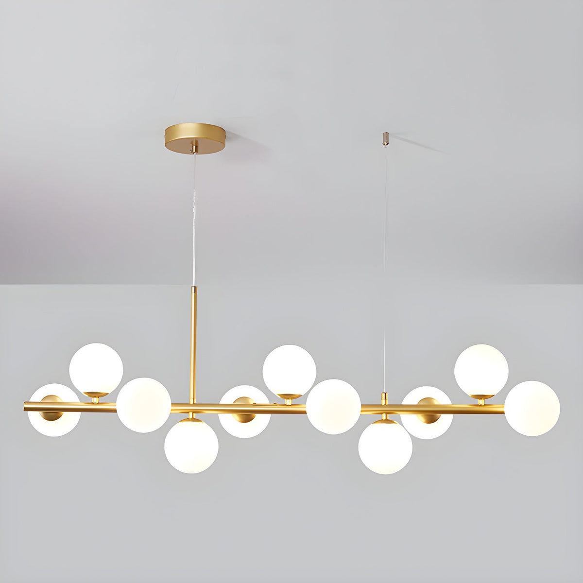 Aurelia Globe Chandelier – Modern Glass & Gold Pendant Light for Dining Room