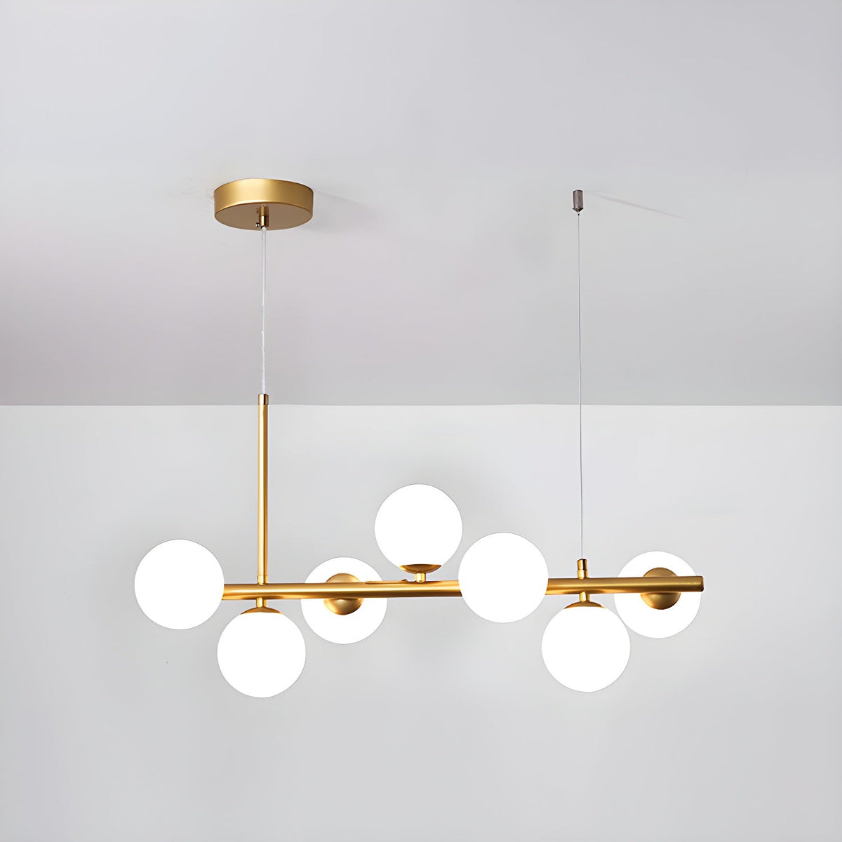 Aurelia Globe Chandelier – Modern Glass & Gold Pendant Light for Dining Room