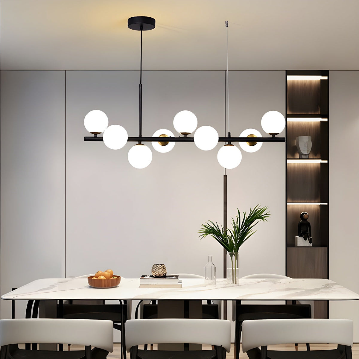 Aurelia Globe Chandelier – Modern Glass & Gold Pendant Light for Dining Room