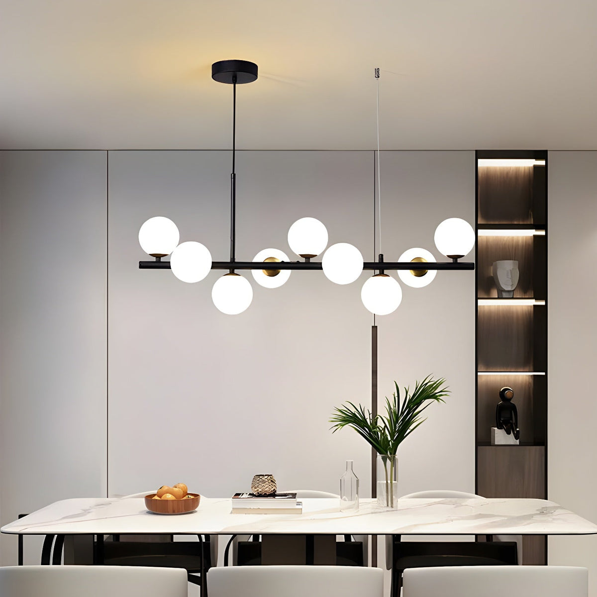 Aurelia Globe Chandelier – Modern Glass & Gold Pendant Light for Dining Room
