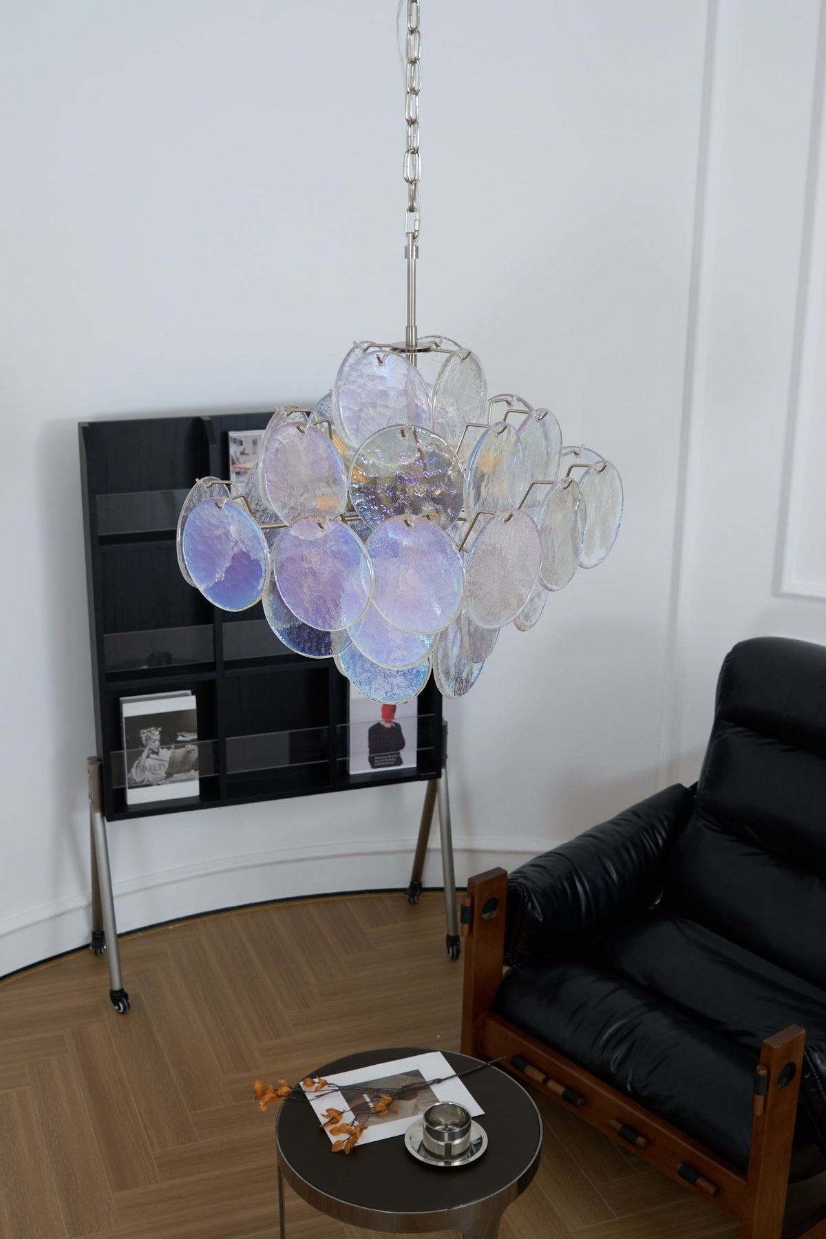 Aurelia Iridescent Glass Chandelier – Modern Murano-Inspired Pendant Light