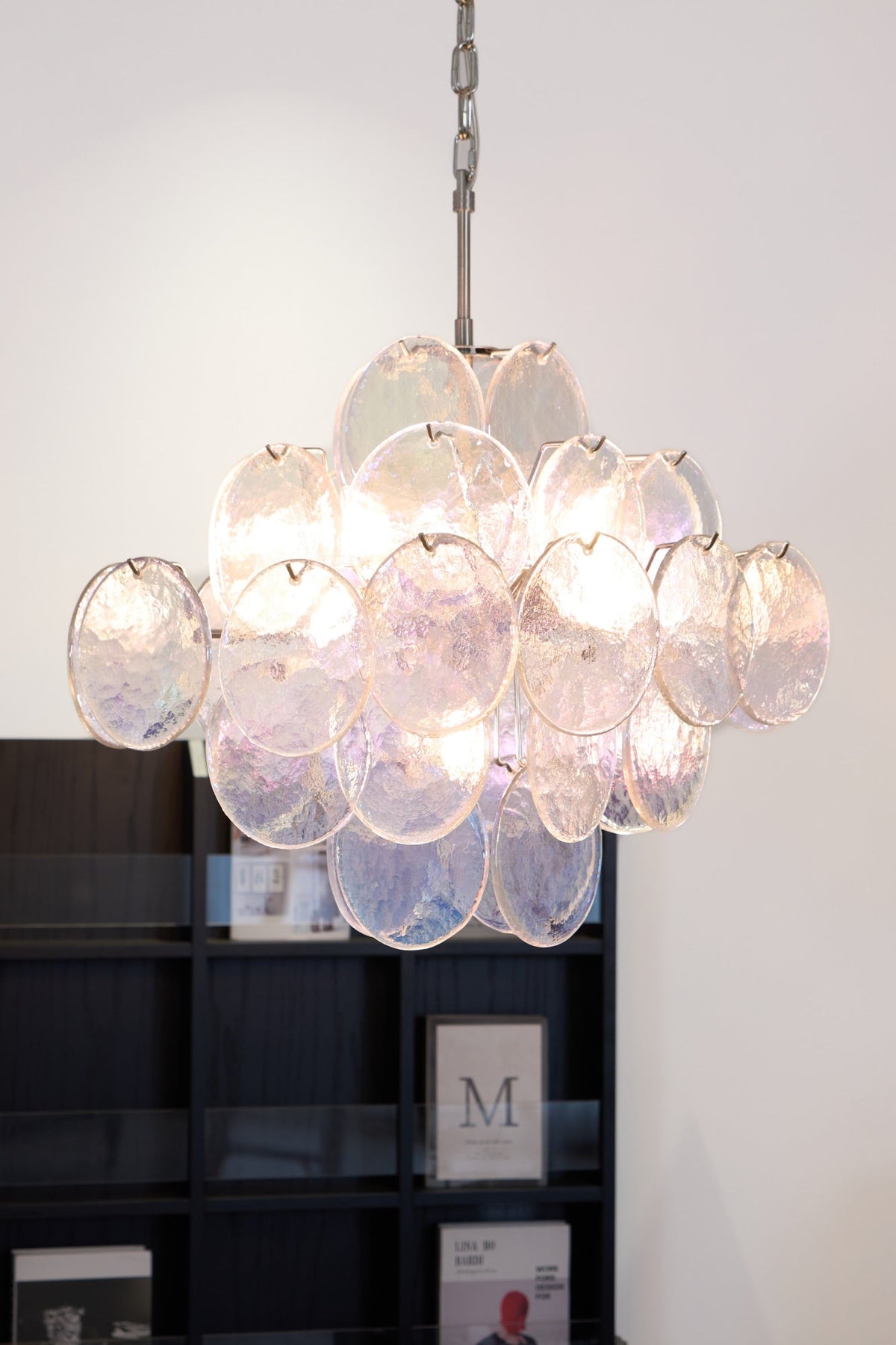 Aurelia Iridescent Glass Chandelier – Modern Murano-Inspired Pendant Light