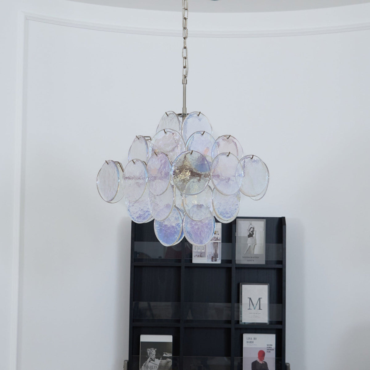 Aurelia Iridescent Glass Chandelier – Modern Murano-Inspired Pendant Light