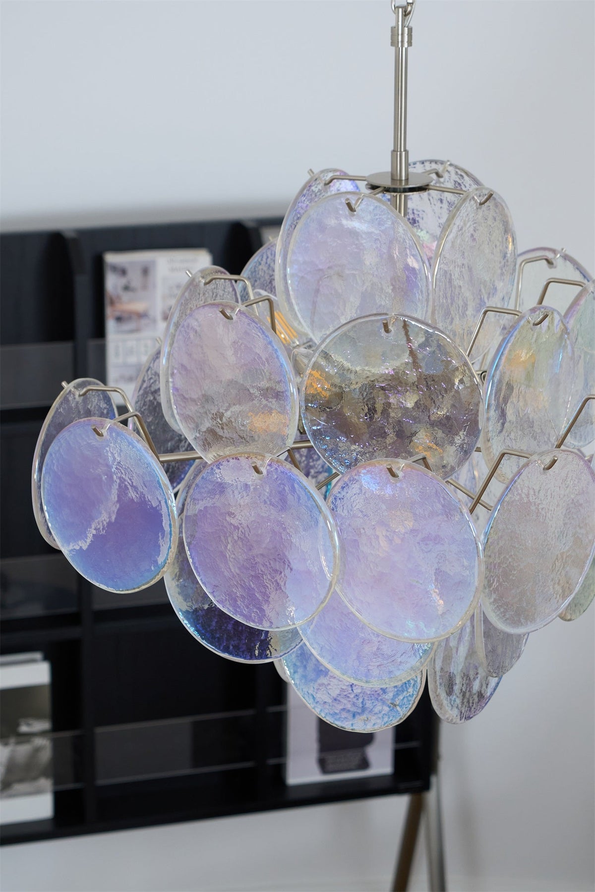 Aurelia Iridescent Glass Chandelier – Modern Murano-Inspired Pendant Light