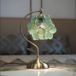 Aurelia Leaf Table Lamp – Seafoam Glass & Antique Brass Desk Light