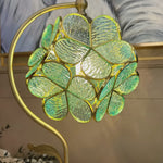 Aurelia Leaf Table Lamp – Seafoam Glass & Antique Brass Desk Light
