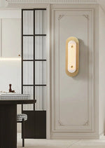 Aurelia Perforated Alabaster Wall Sconce in Gold