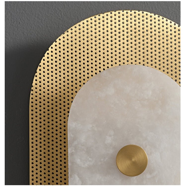 Aurelia Perforated Alabaster Wall Sconce in Gold