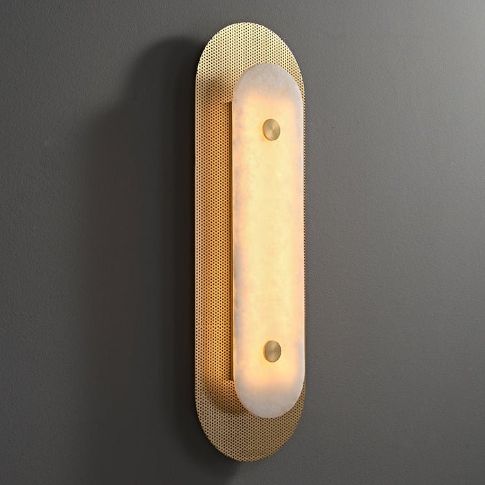 Aurelia Perforated Alabaster Wall Sconce in Gold