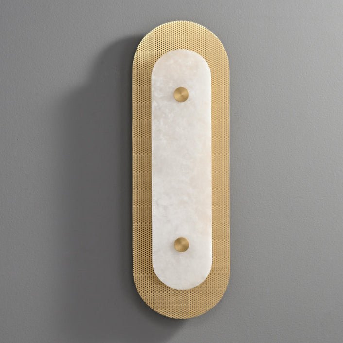 Aurelia Perforated Alabaster Wall Sconce in Gold