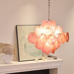 Aurelia Pink Glass Chandelier – Handcrafted Murano-Style Pendant Light for Elegant Interiors