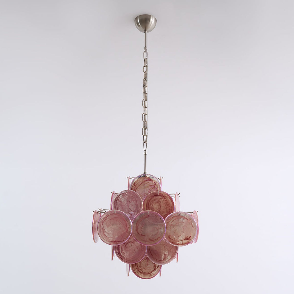 Aurelia Pink Glass Chandelier – Handcrafted Murano-Style Pendant Light for Elegant Interiors
