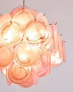 Aurelia Pink Glass Chandelier – Handcrafted Murano-Style Pendant Light for Elegant Interiors