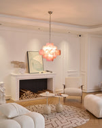 Aurelia Pink Glass Chandelier – Handcrafted Murano-Style Pendant Light for Elegant Interiors