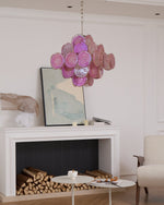 Aurelia Pink Glass Chandelier – Handcrafted Murano-Style Pendant Light for Elegant Interiors
