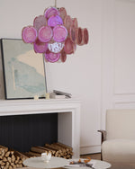 Aurelia Pink Glass Chandelier – Handcrafted Murano-Style Pendant Light for Elegant Interiors