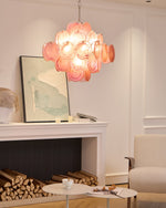 Aurelia Pink Glass Chandelier – Handcrafted Murano-Style Pendant Light for Elegant Interiors