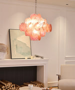 Aurelia Pink Glass Chandelier – Handcrafted Murano-Style Pendant Light for Elegant Interiors
