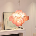 Aurelia Pink Glass Chandelier – Handcrafted Murano-Style Pendant Light for Elegant Interiors