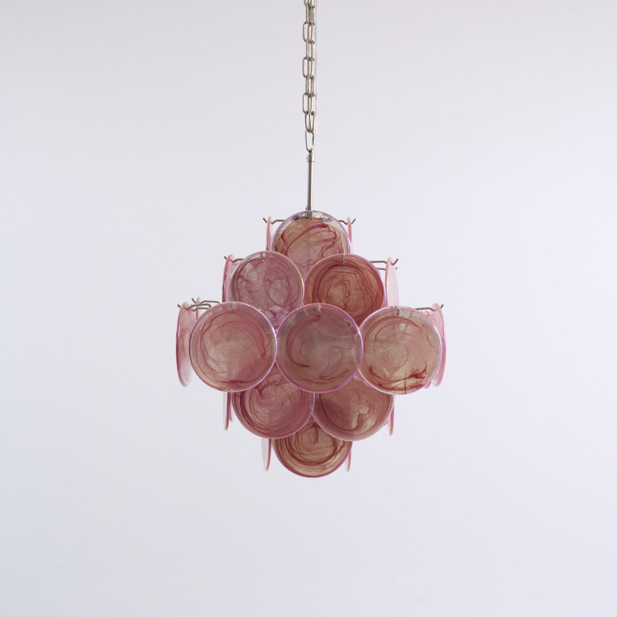 Aurelia Pink Glass Chandelier – Handcrafted Murano-Style Pendant Light for Elegant Interiors