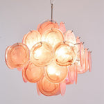Aurelia Pink Glass Chandelier – Handcrafted Murano-Style Pendant Light for Elegant Interiors